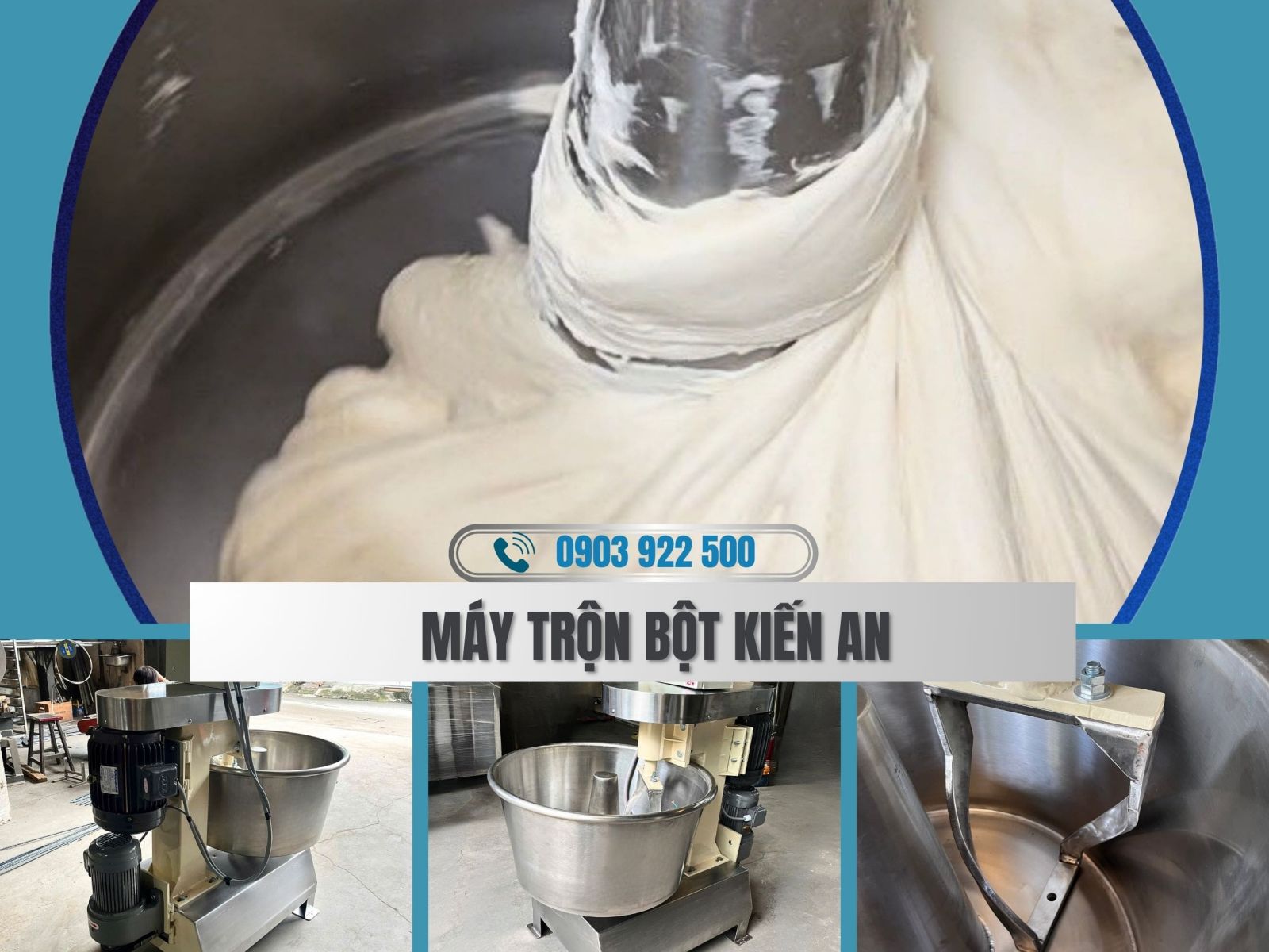 Hình ảnh thực tế máy trộn bột bánh mì Kiến An tại xưởng